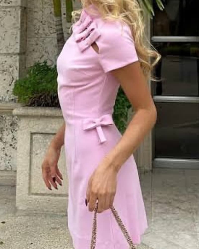 Pink Mirae bow dress - Image 2