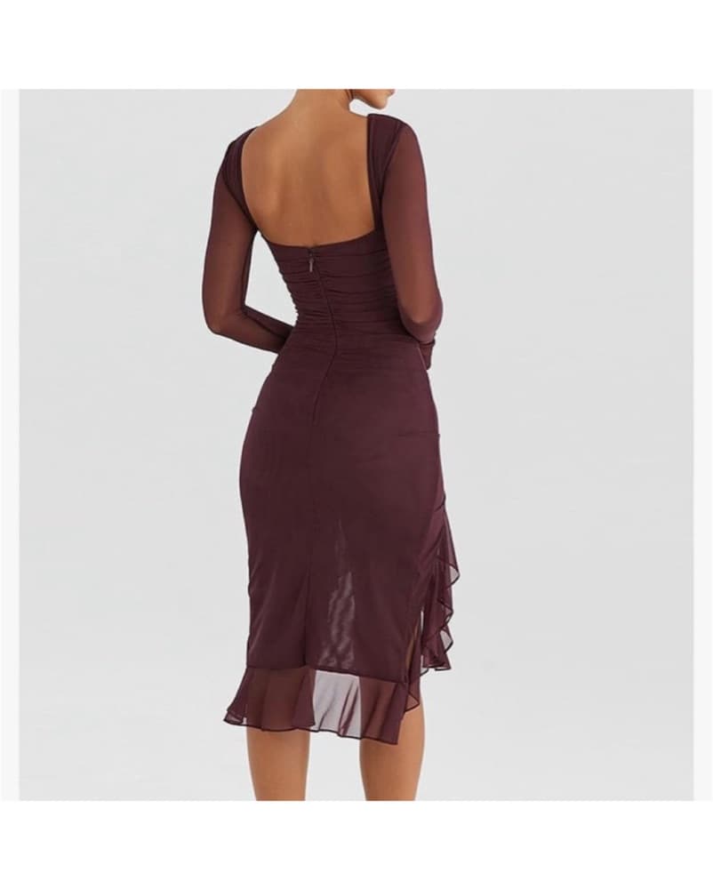 Burgundy Evening Dress - Image 3