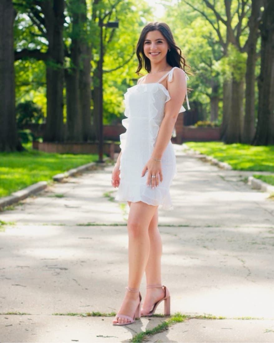 White Ruffle Mini Dress - Image 1