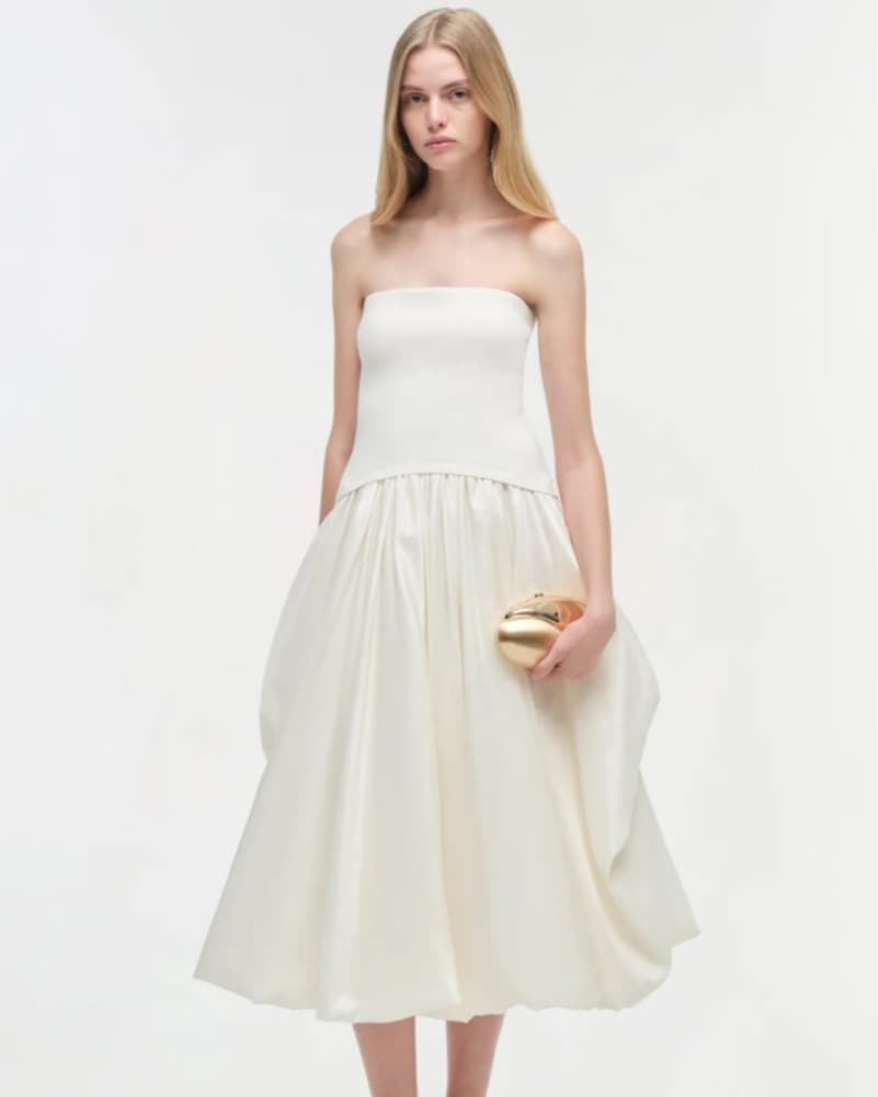 SIMKHAI | Izzy Strapless Taffeta Dress - Image 1