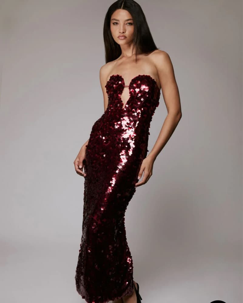 Bardot Red Sequin Dress - Image 3