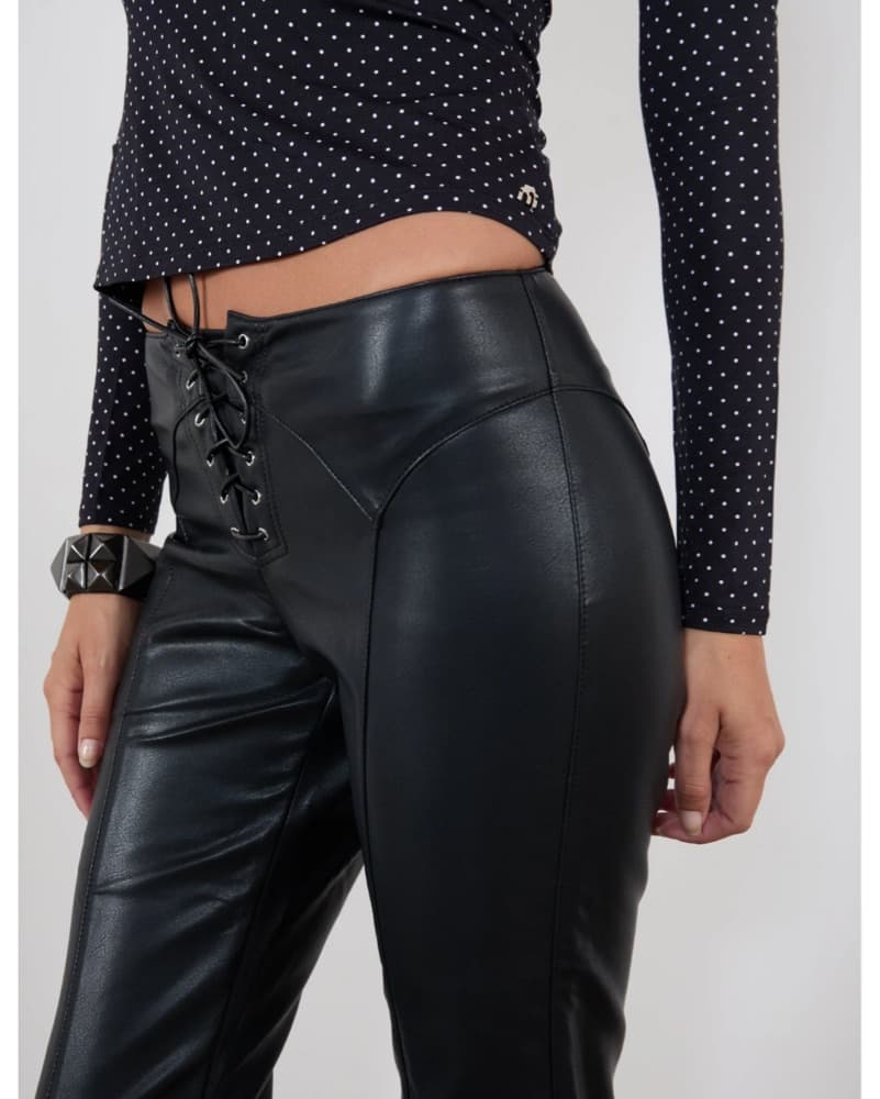 Miaou Leather Lace Up Pants  - Image 2