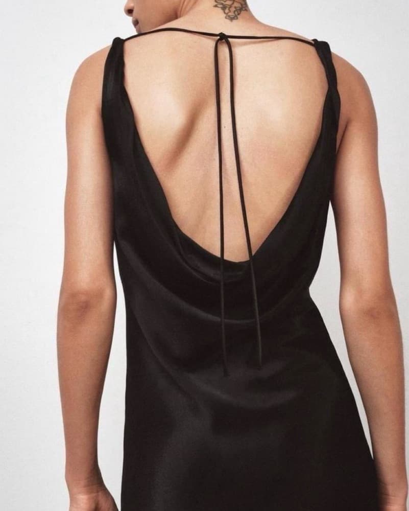 Black Silk Maxi Dress - Image 2