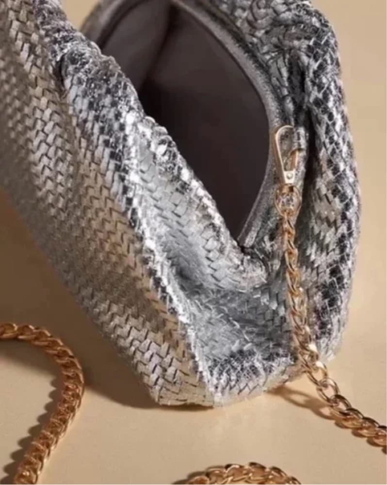 Anthropologie Frankie Mini Clutch Silver - Image 4