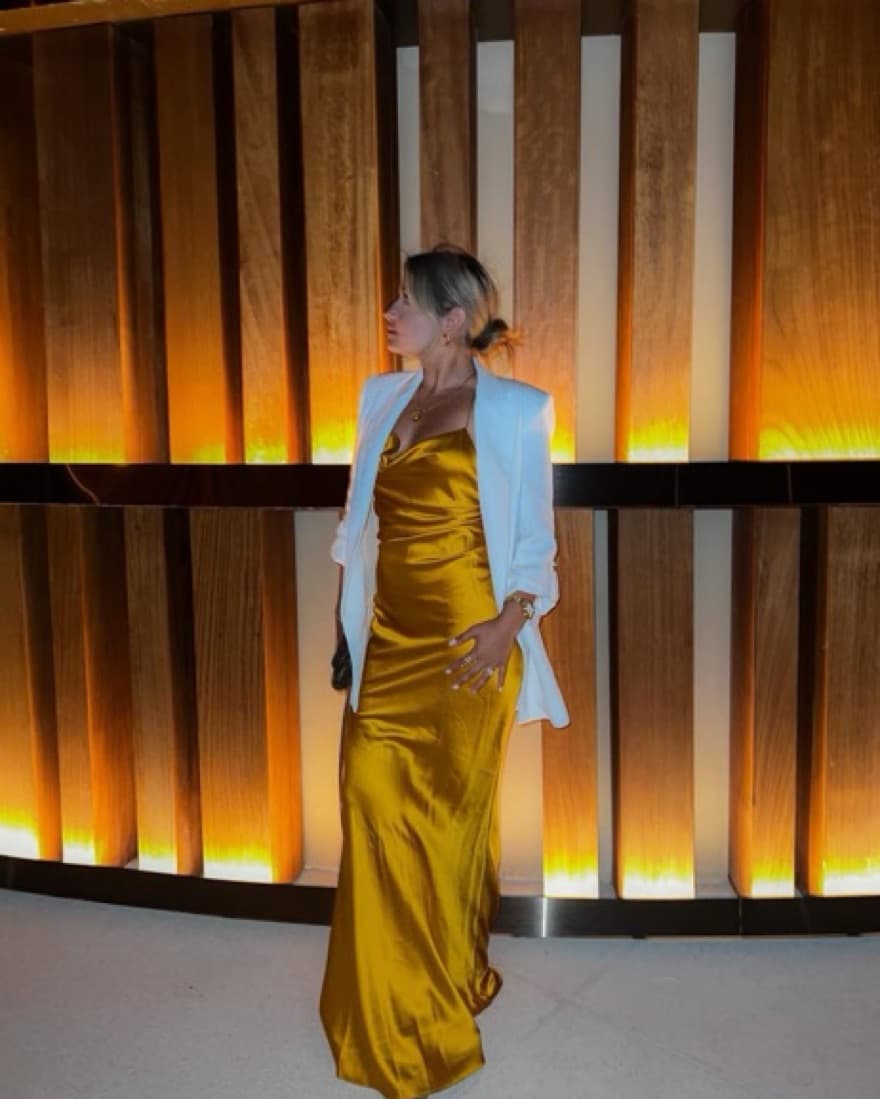Gold Satin Gown - Image 2