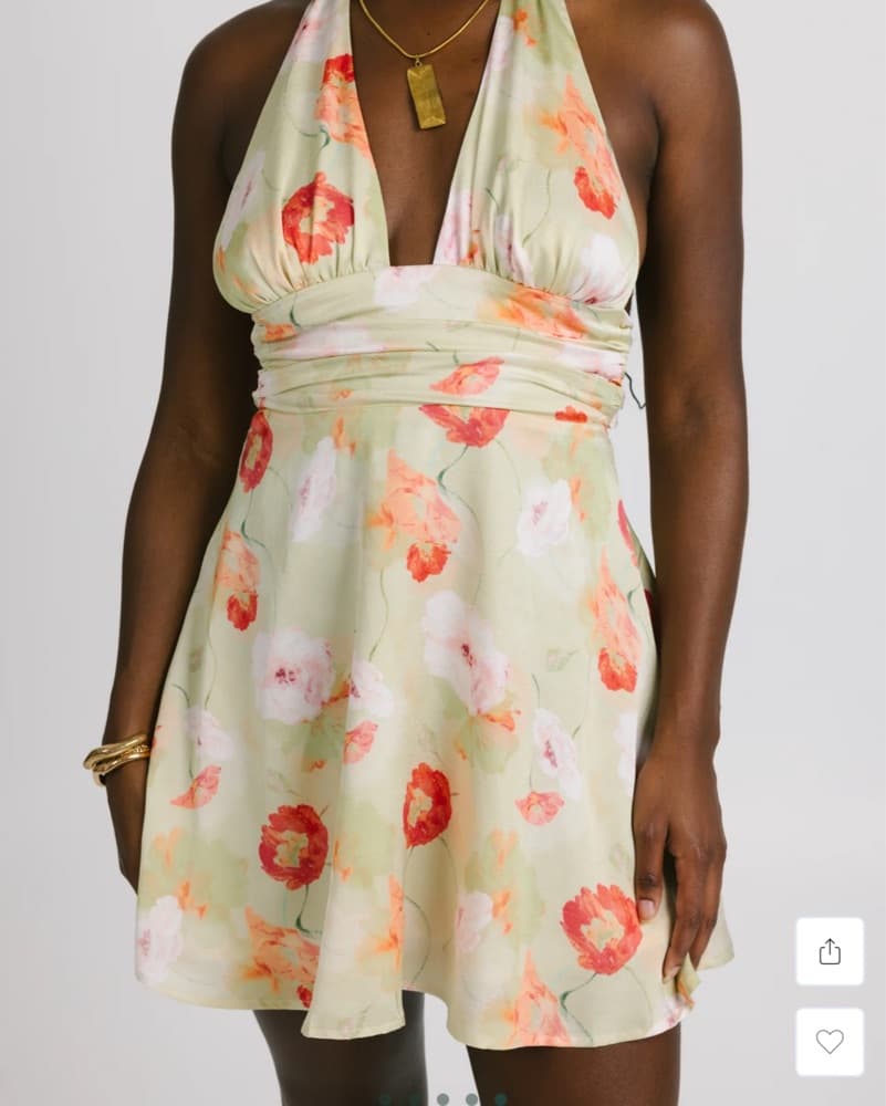 Floral Halter Mini Dress - Image 1