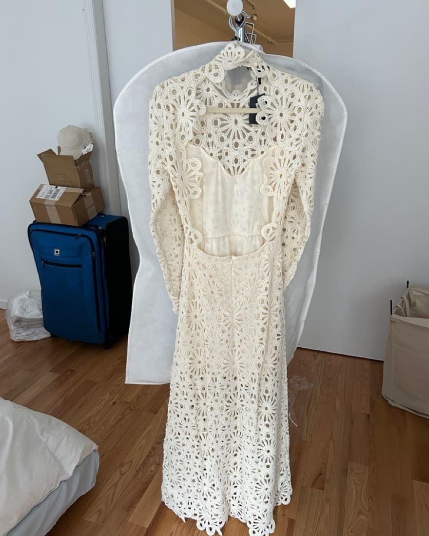 Maje Ivory Eyelet Dress - Image 5