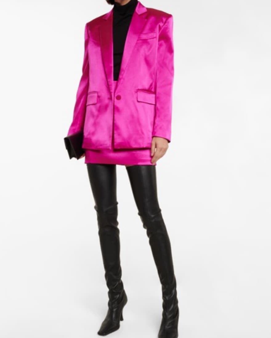 FRAME Oversized Satin Blazer - Image 1
