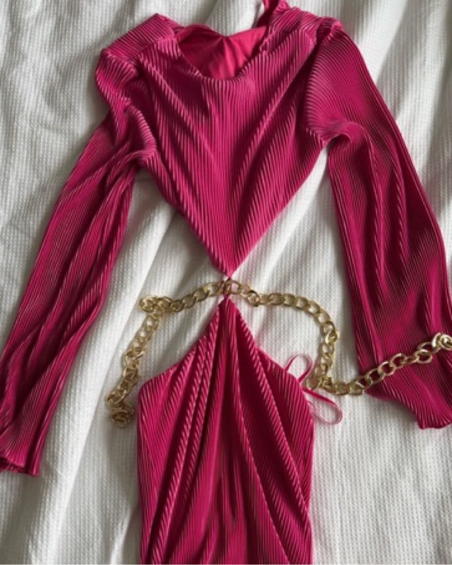 RNWY Pink Cutout Long Sleeve Maxi Dress  - Image 5