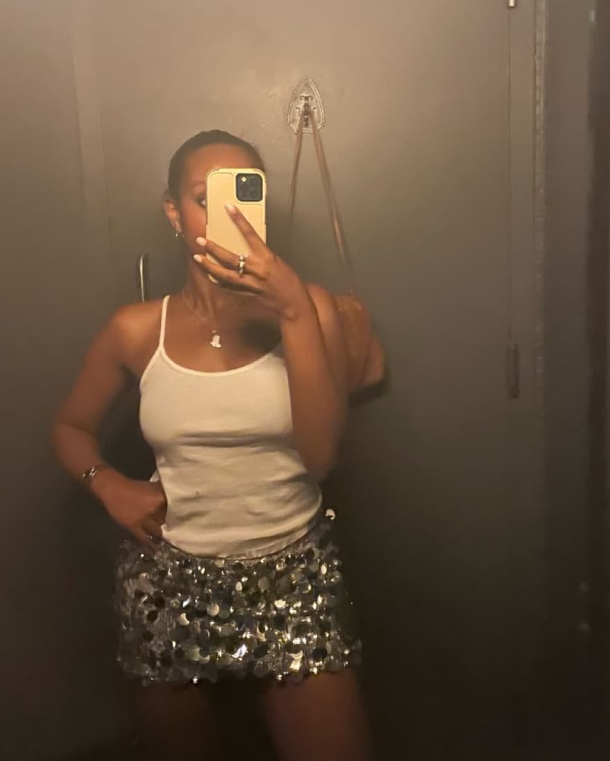 Silver Sequin Skirt - Image 2