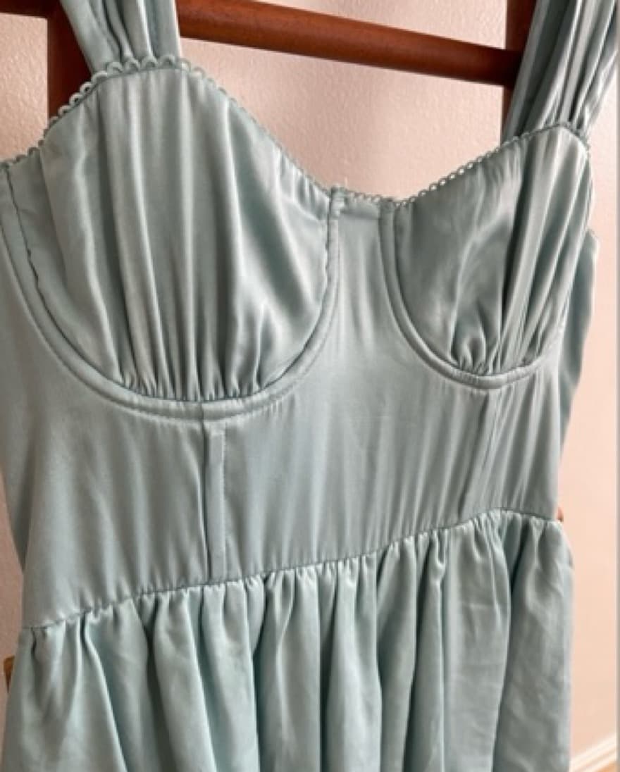 We wore what satin tiered dress - Image 3