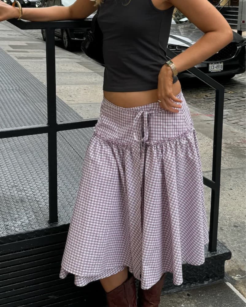 Mode Mischief Costes Plaid Midi Skirt  - Image 2