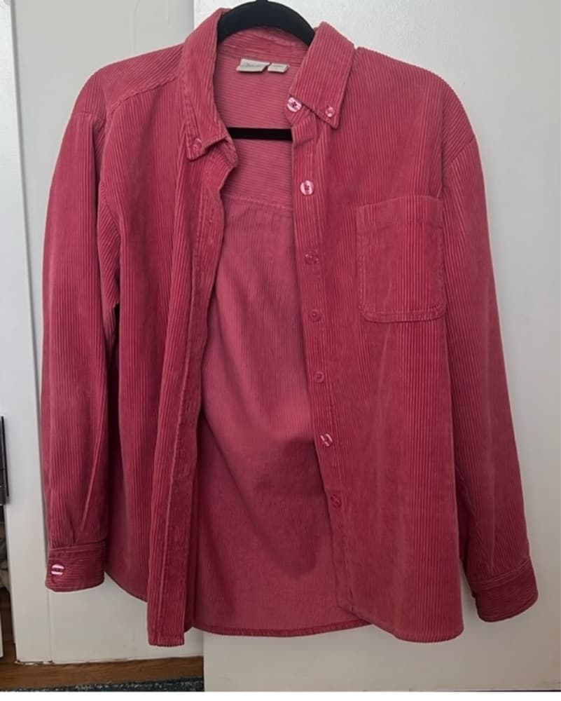 Pink Corduroy Button Down   - Image 1