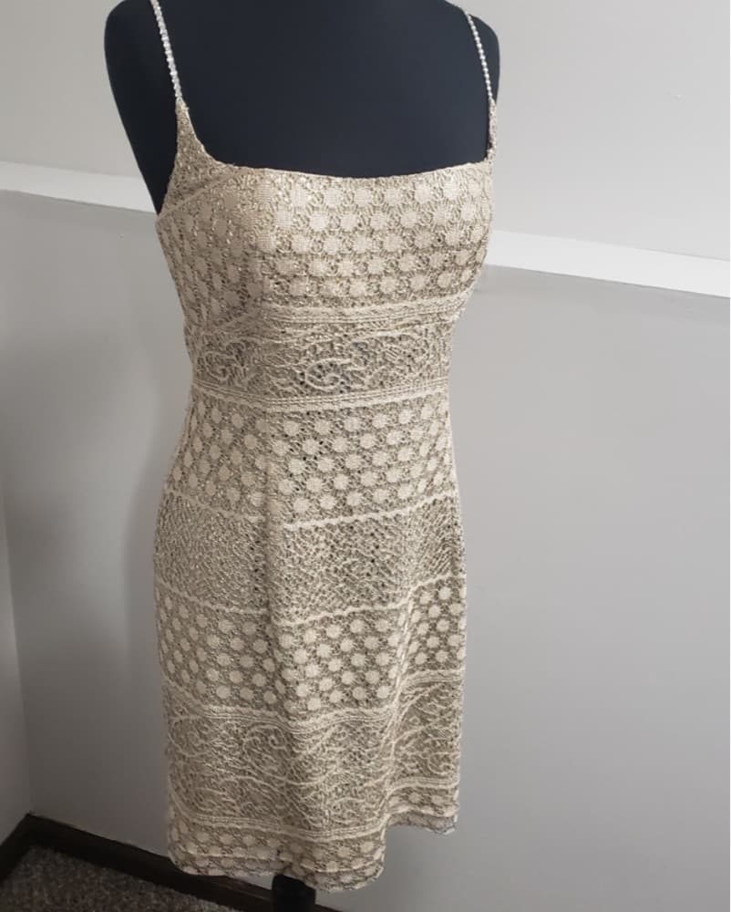 Vintage Intricate Lace Mini Dress - Image 5