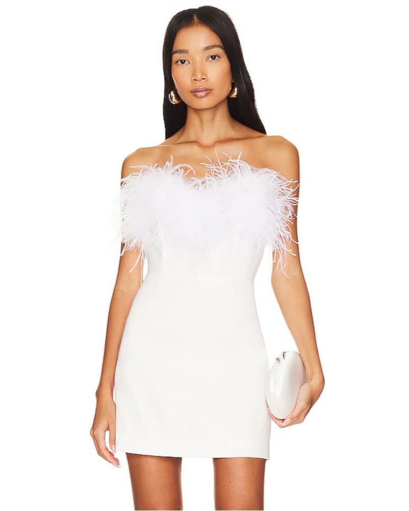 Line & Dot Amor Mini Dress in Off White - Image 1