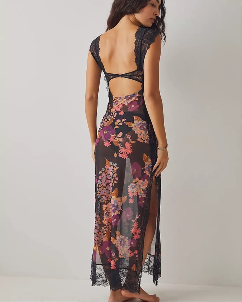 Sheer Floral Lace Dress - Image 3