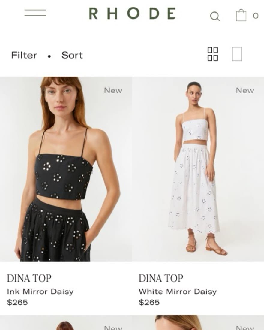 Rhode White Crop Top And skirt  - Image 2