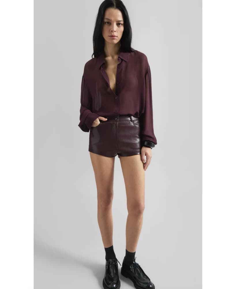 The Frankie Shop Faux Leather Hot Pants - Image 2