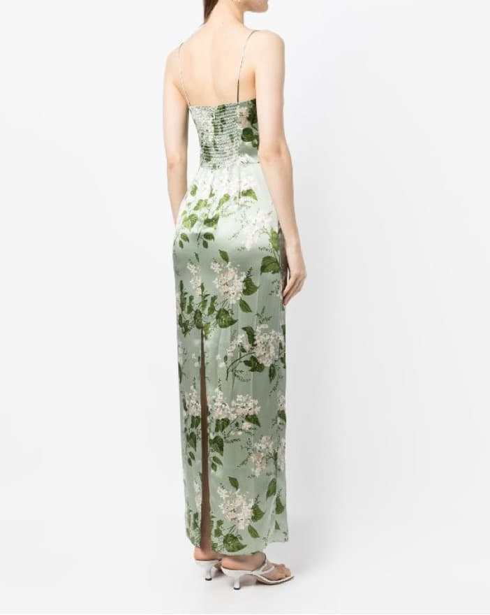 Reformation Frankie Green Silk Dress  - Image 3