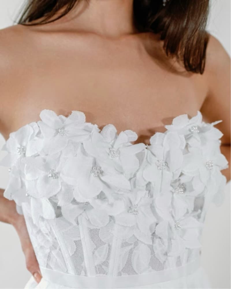 White Mini Floral Dress  - Image 3