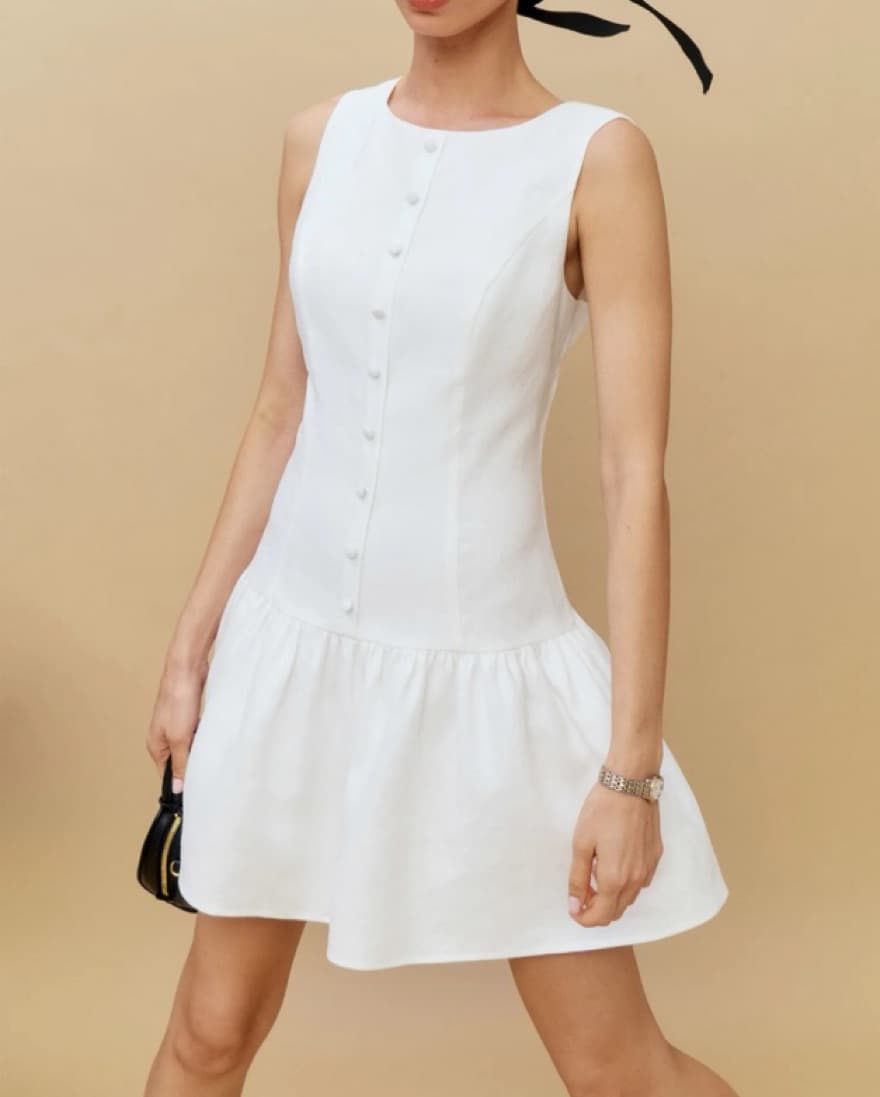 Reformation White Keoni Linen Dress - Image 3