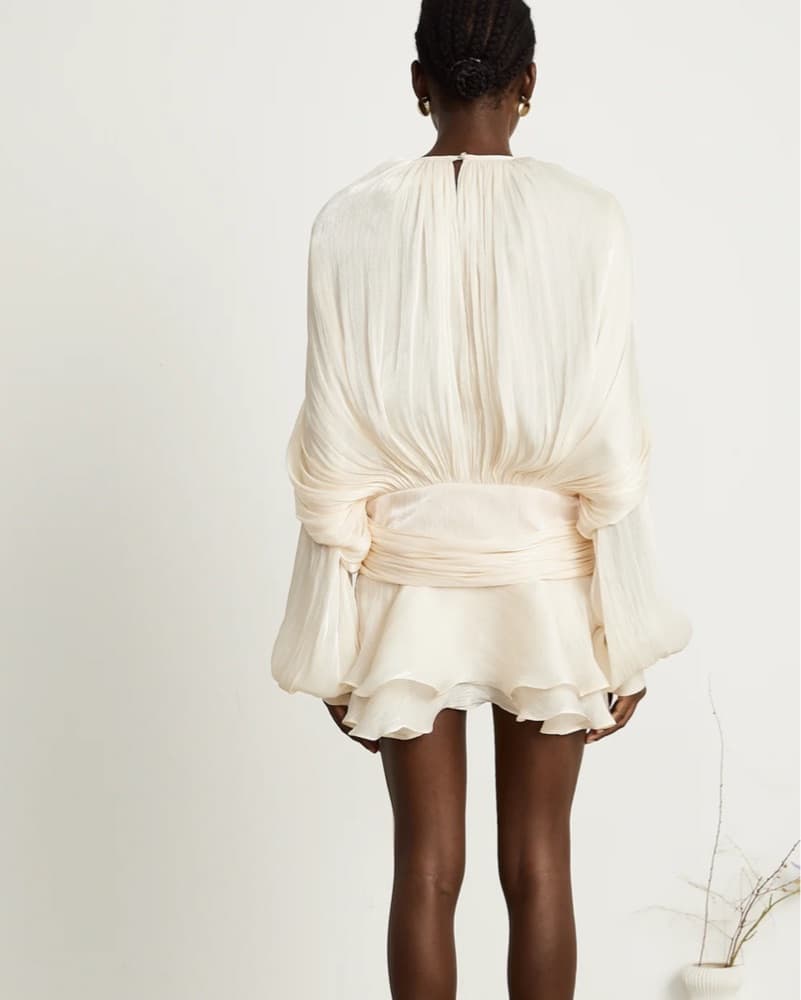 Pleated Ruffle Mini Dress - Image 2