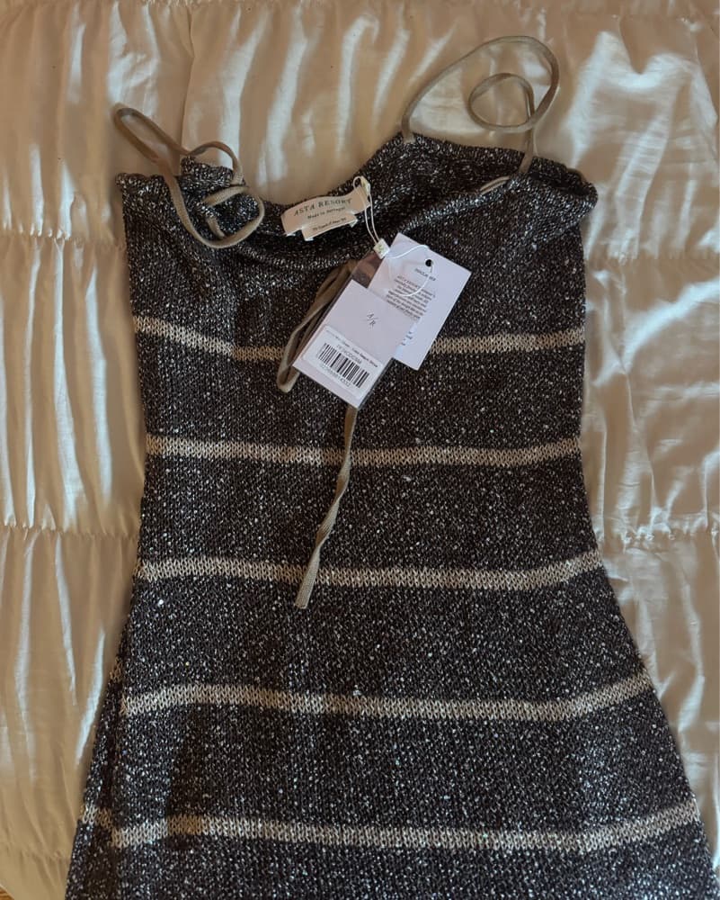 Asta Resort Brown Sheer Sparkle Dress - Image 2
