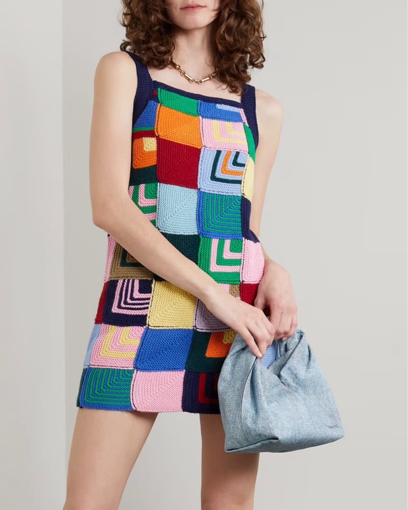  RE/DONE Patchwork Crochet Mini Dress  - Image 1