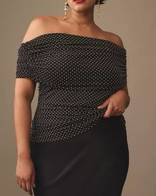 Maeve Off-The-Shoulder Mesh Top - Image 2