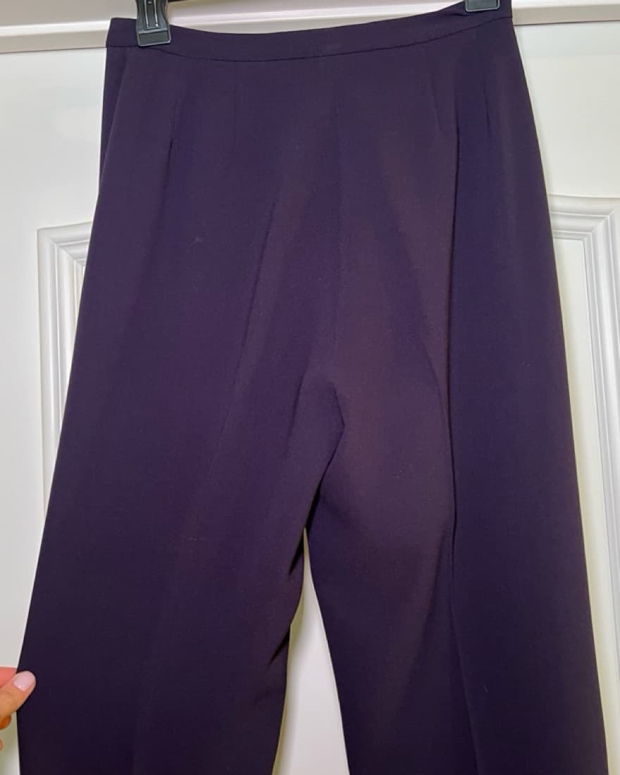 Tahari Deep Purple Slacks W/ Pleats - Image 4