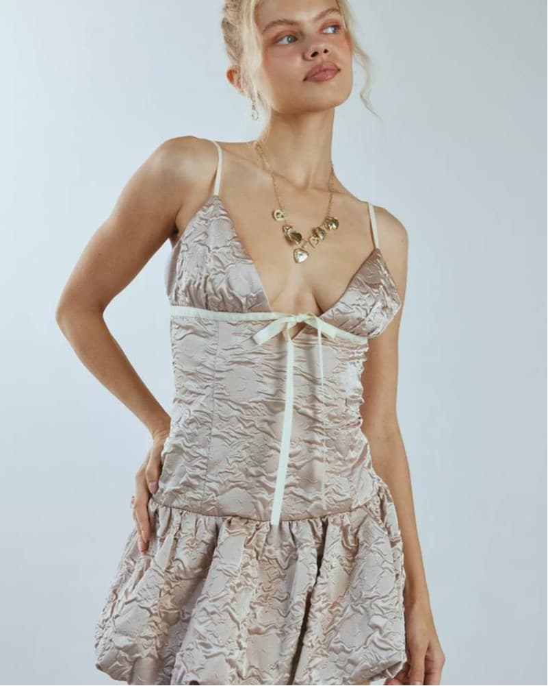For Love & Lemons Satin Bubble Dress - Image 1