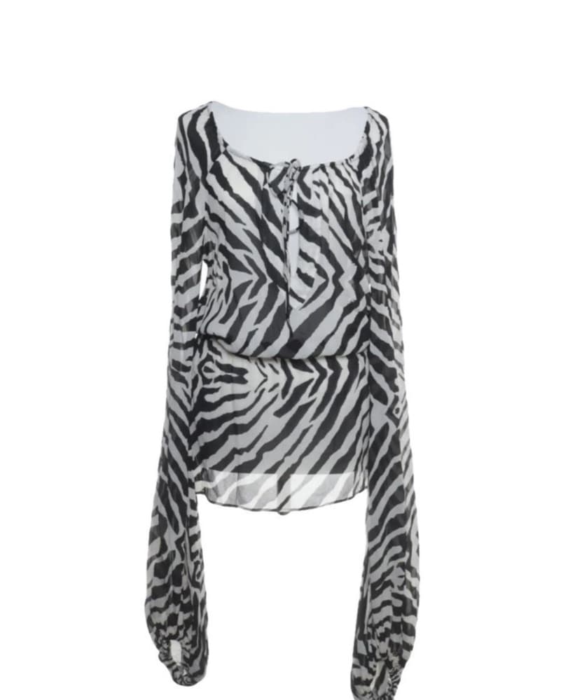 Zebra Cover Up Mini Dress  - Image 4
