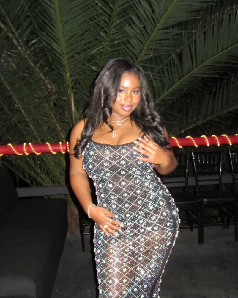Glamorous Rhinestone Encrusted Maxi Dress - Image 1