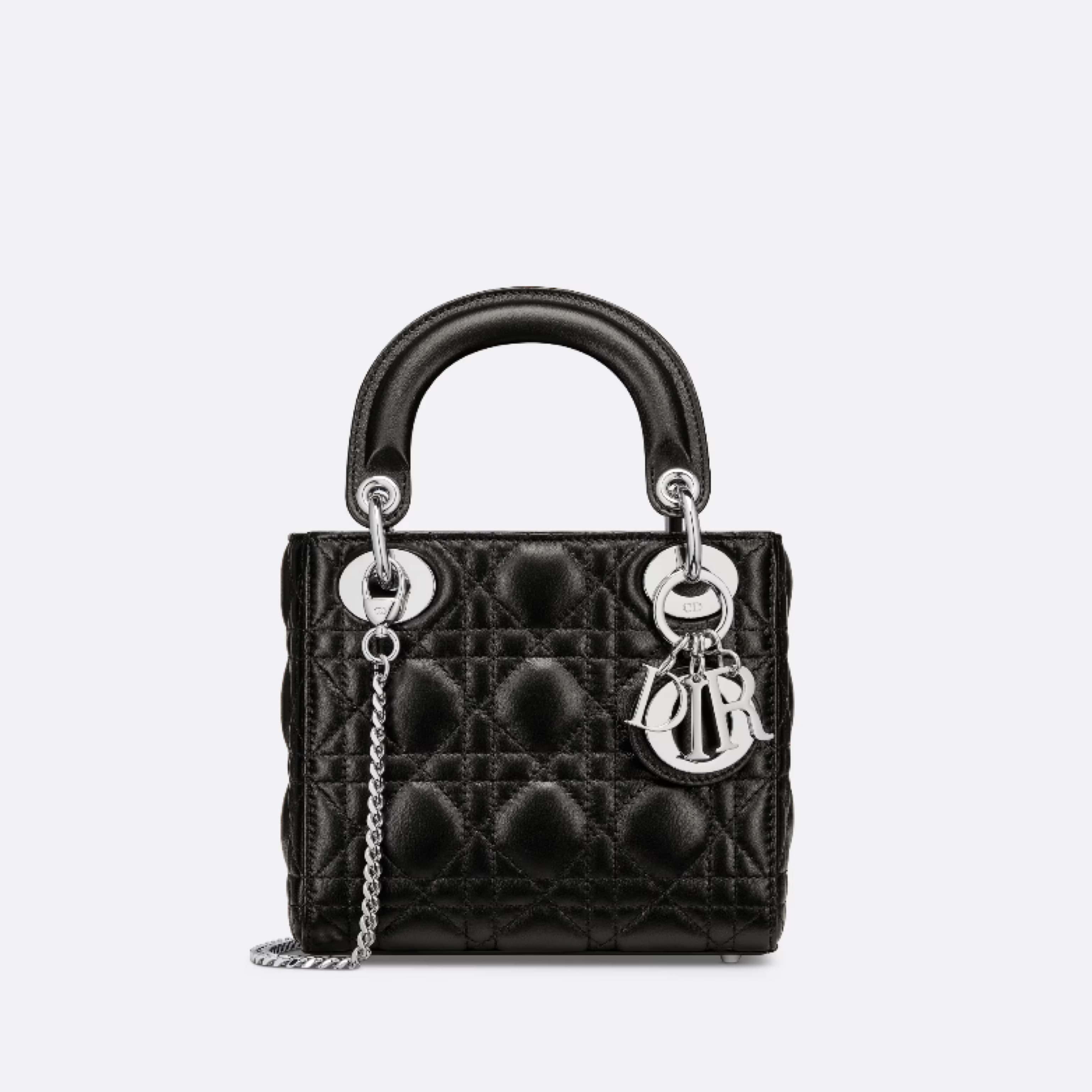 Black Leather Mini Lady Dior  - Image 1