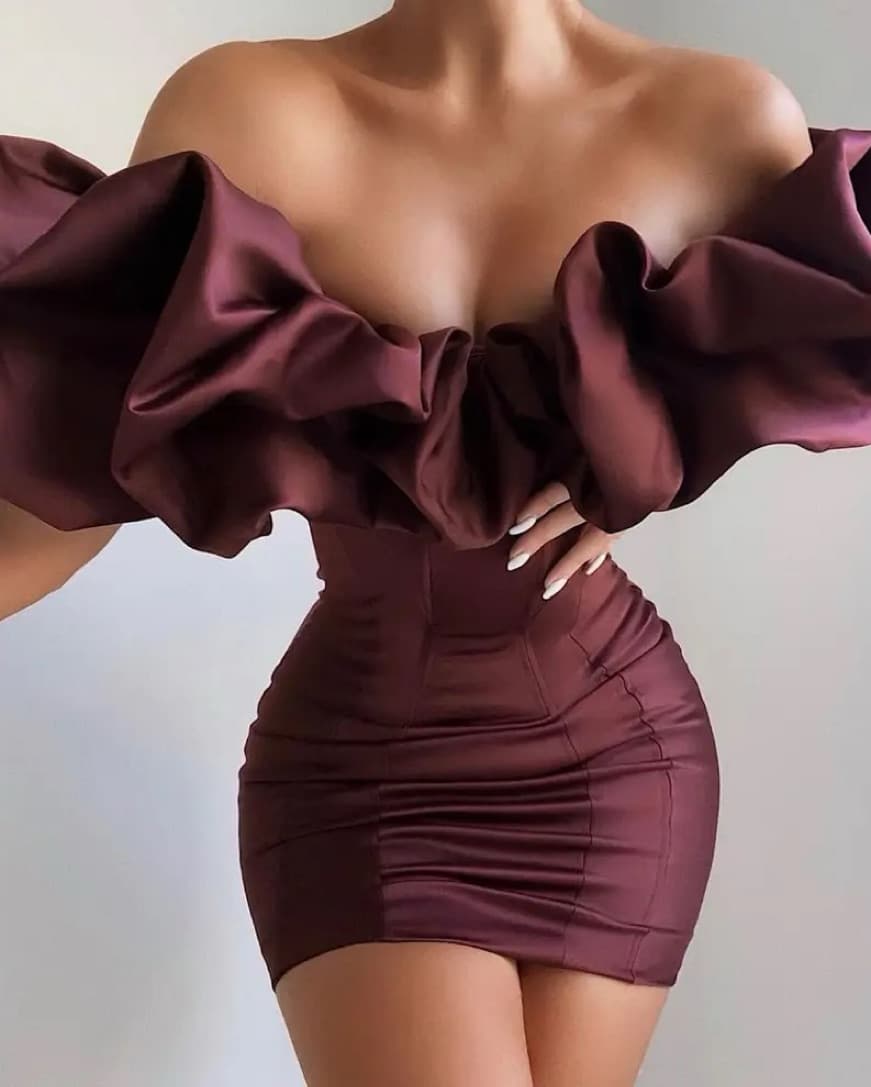 House Of CB ‘Selena’ Satin Ruffle Dress - Image 2