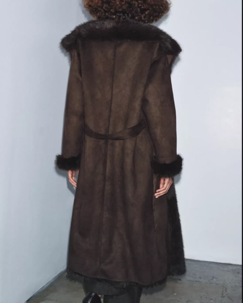 Zara Faux Fur Coat - Image 6