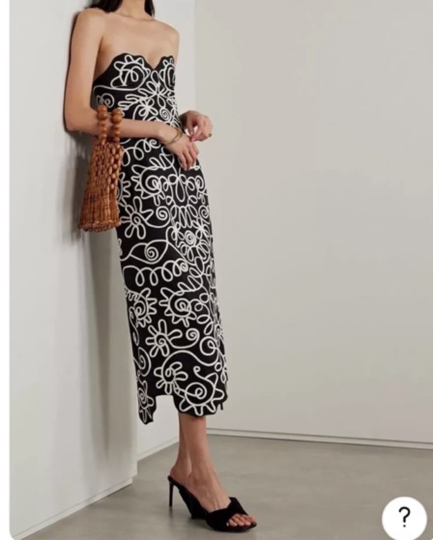 Mara Hoffman Strapless Applique Dress - Image 1