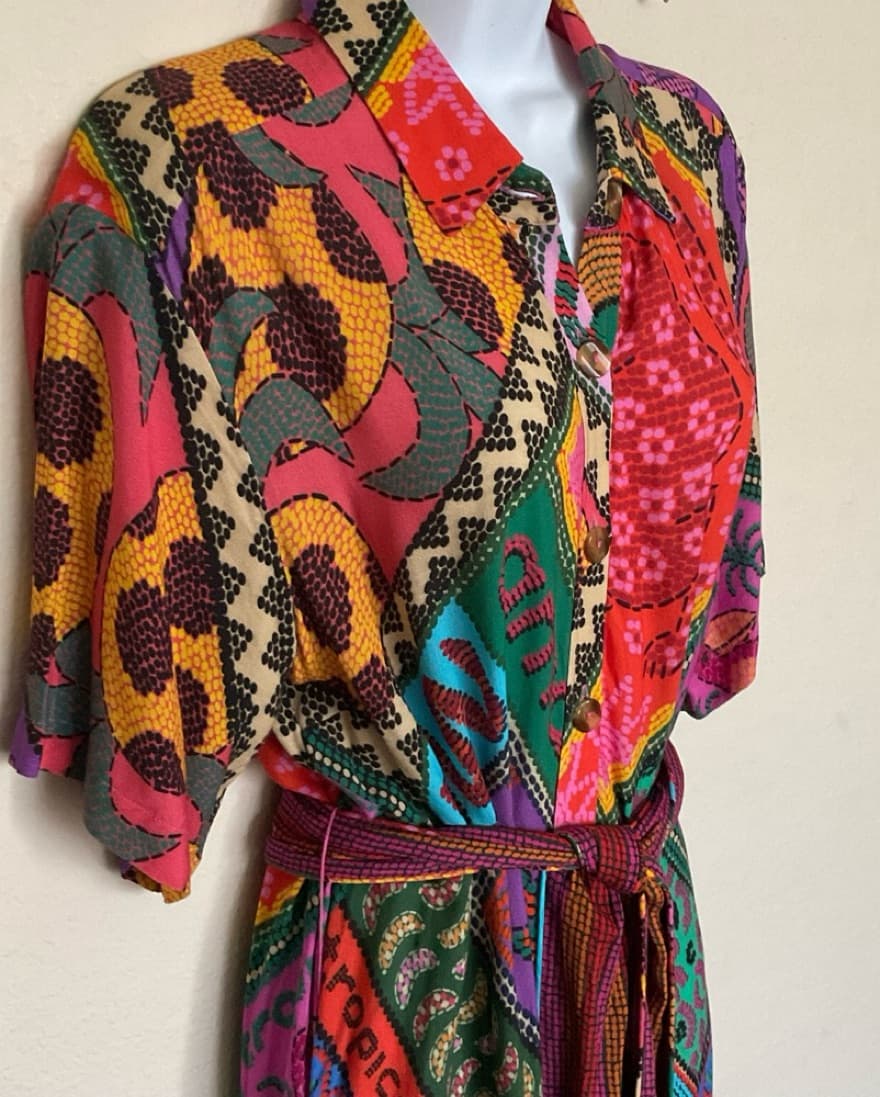 Farm Rio Dotted Patch Scarf Jumpsuit - S - Image 5
