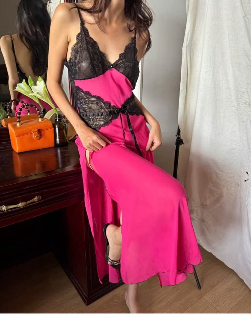 Lace and Chiffon Dress - Image 2