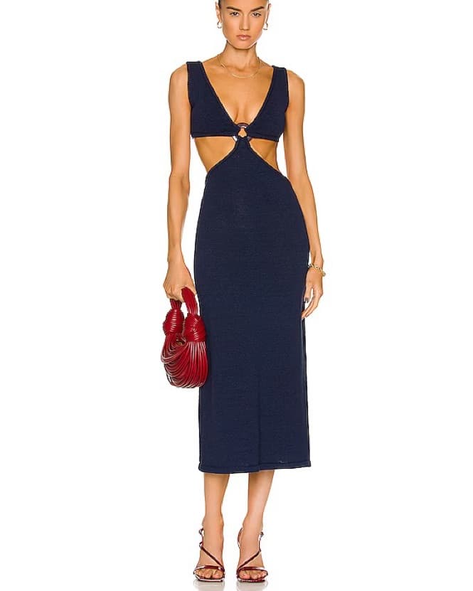Cult Gaia Bank Knit Dress In Ink - Image 1