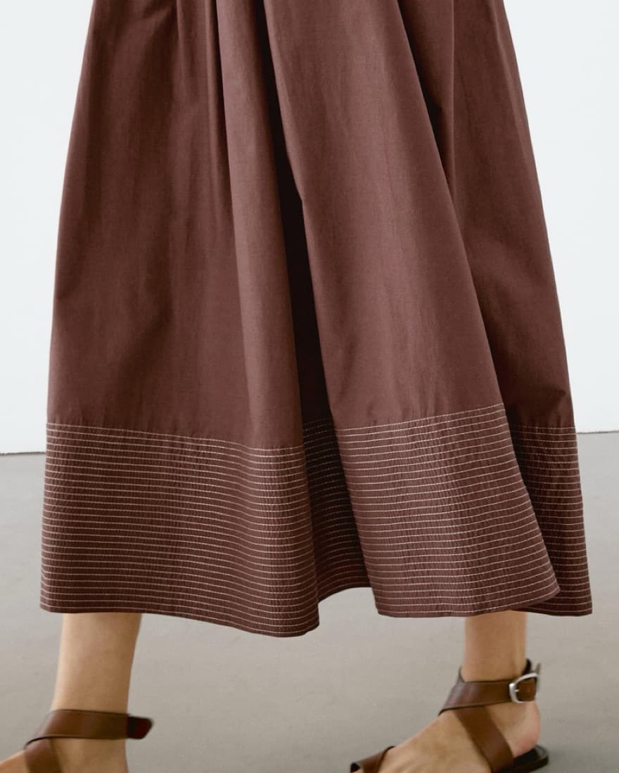 Massimo Dutti Brown Seam Dress - Image 2