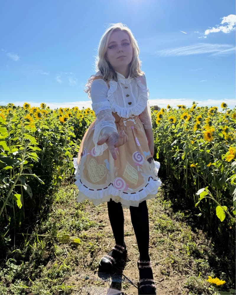 Yellow White Candy Sweet Lolita Dress  - Image 1