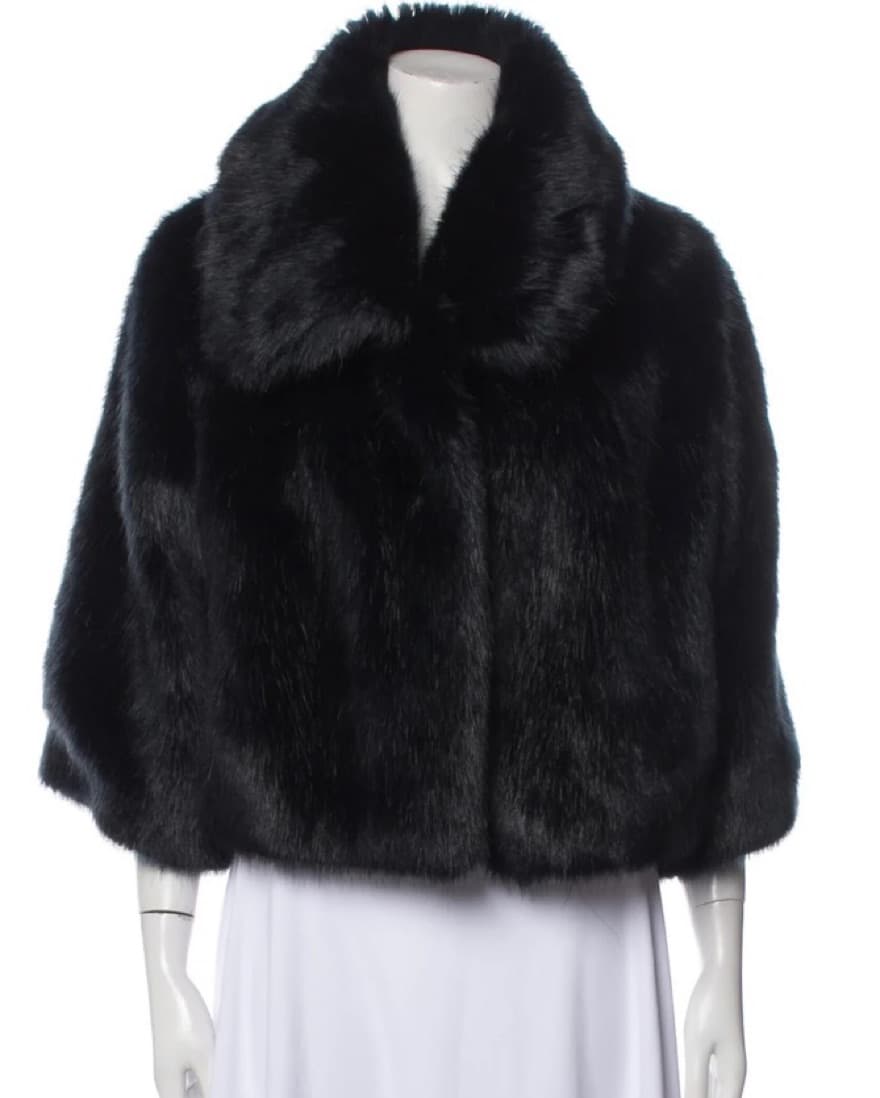 NILI LOTAN Faux Fur Cropped Coat - Image 2