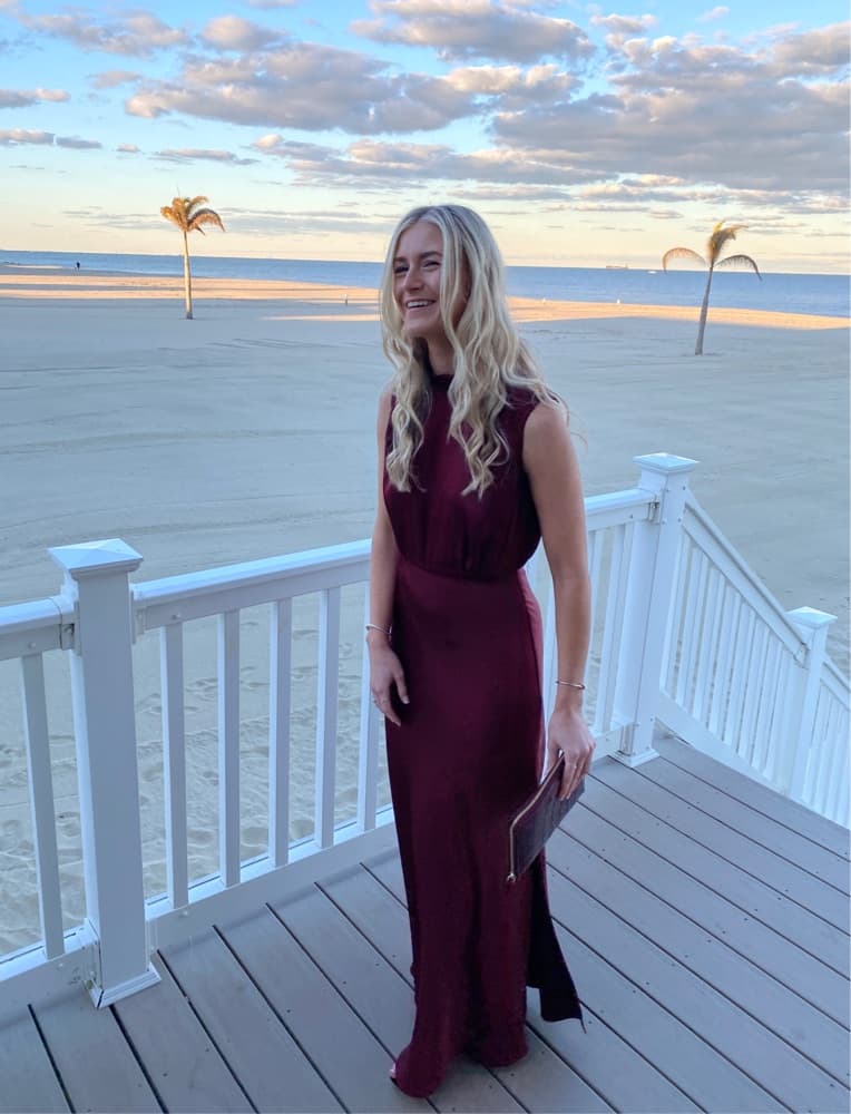 Maroon Satin Lulus Maxi Dress - Image 2