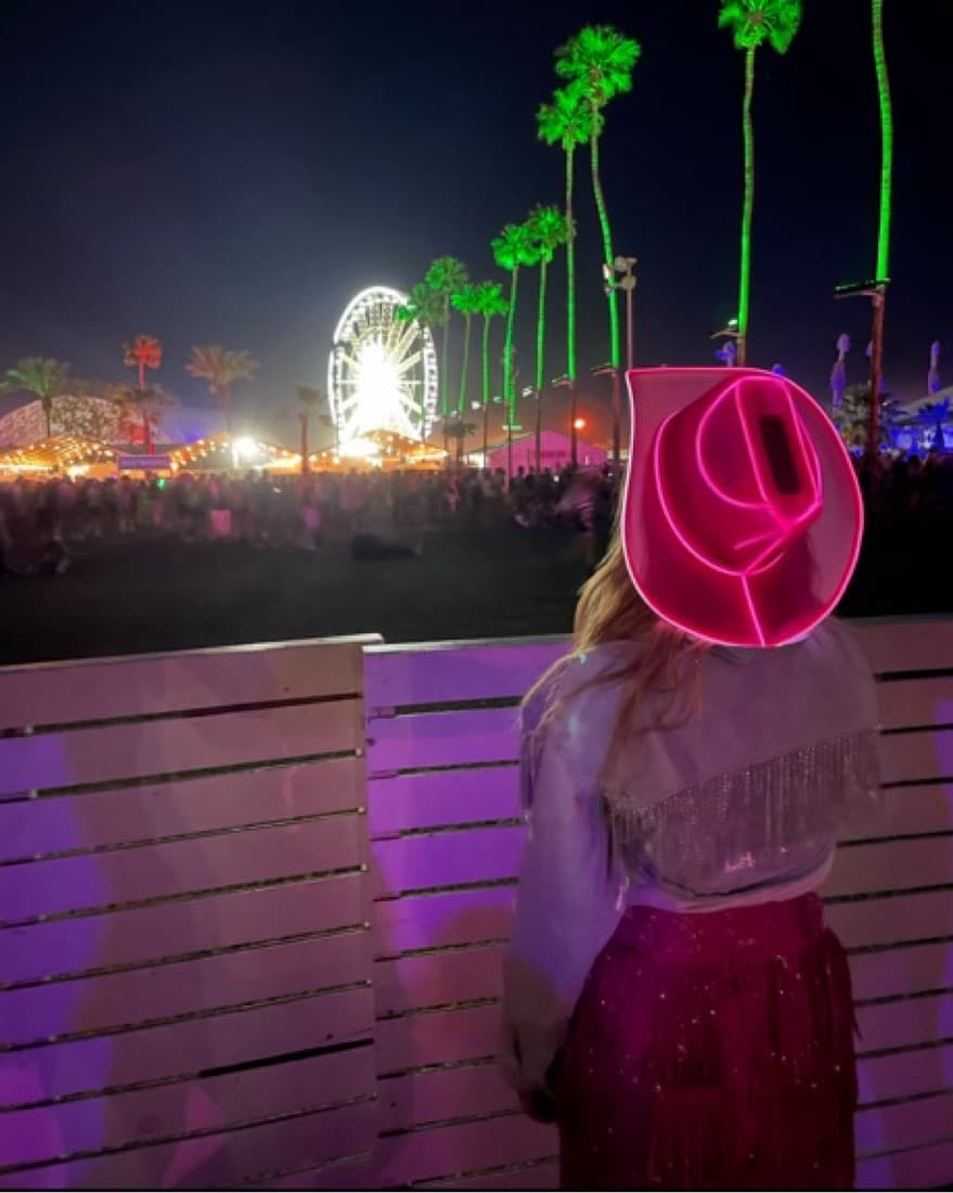 Neon Cowboys Hot Pink LED Hat - Image 2