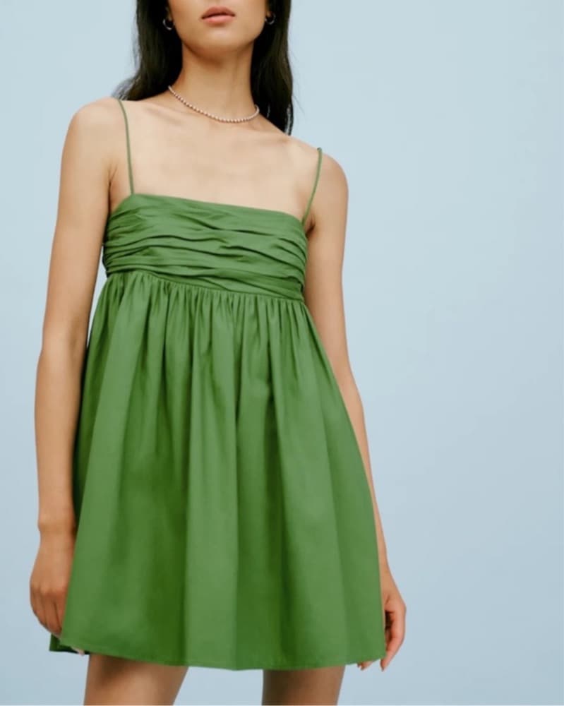 Reformation Green Mini Dress - Image 2
