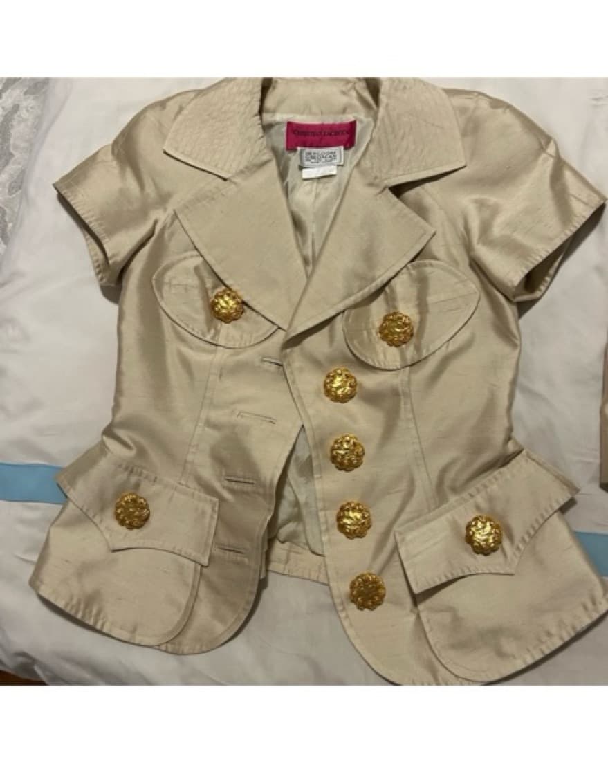 Elegant Beige Christian Lacroix Suit - Image 1
