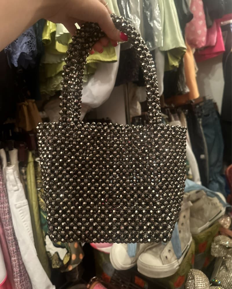 Statement Beaded Mini Tote - Image 1