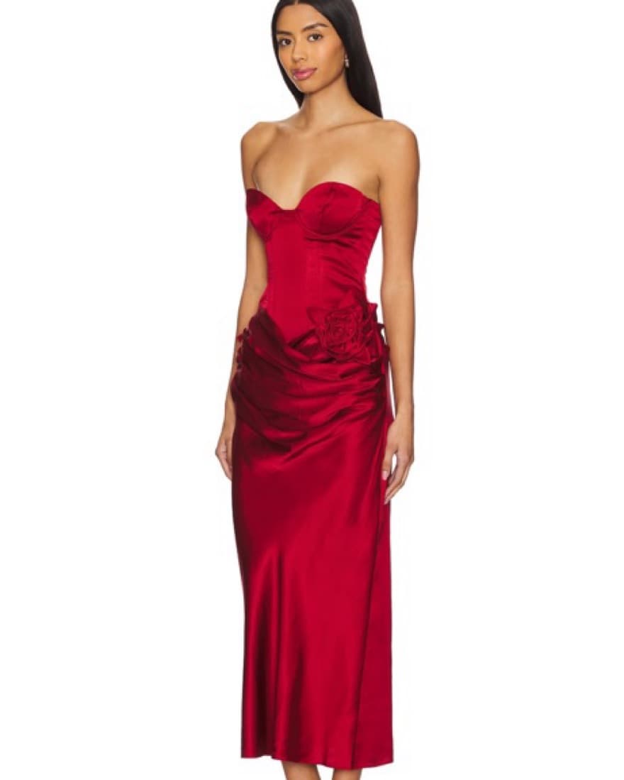 Red Corset Maxi Dress - Image 2