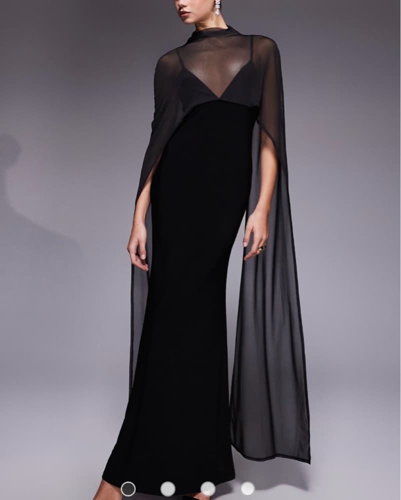 ASOS DESIGN exaggerated cape maxi dress  - Image 3